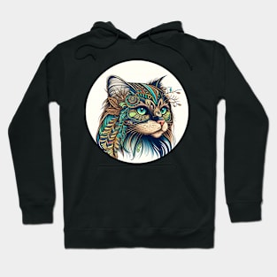 Colorful Cat Hippy Lover - Lady Cat BoHo Hoodie